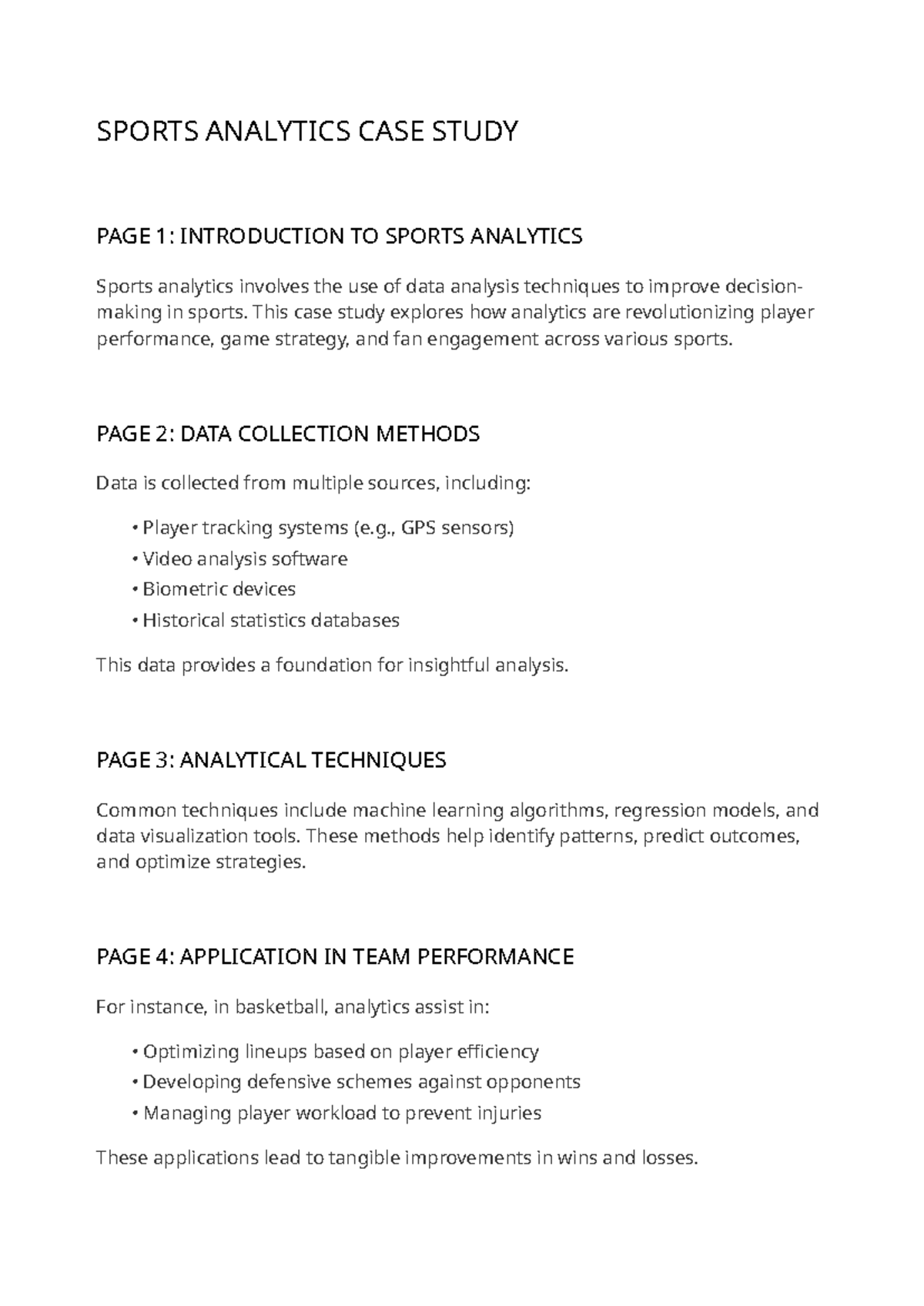 Sports Analytics Case Study: Revolutionizing Performance & Strategy ...