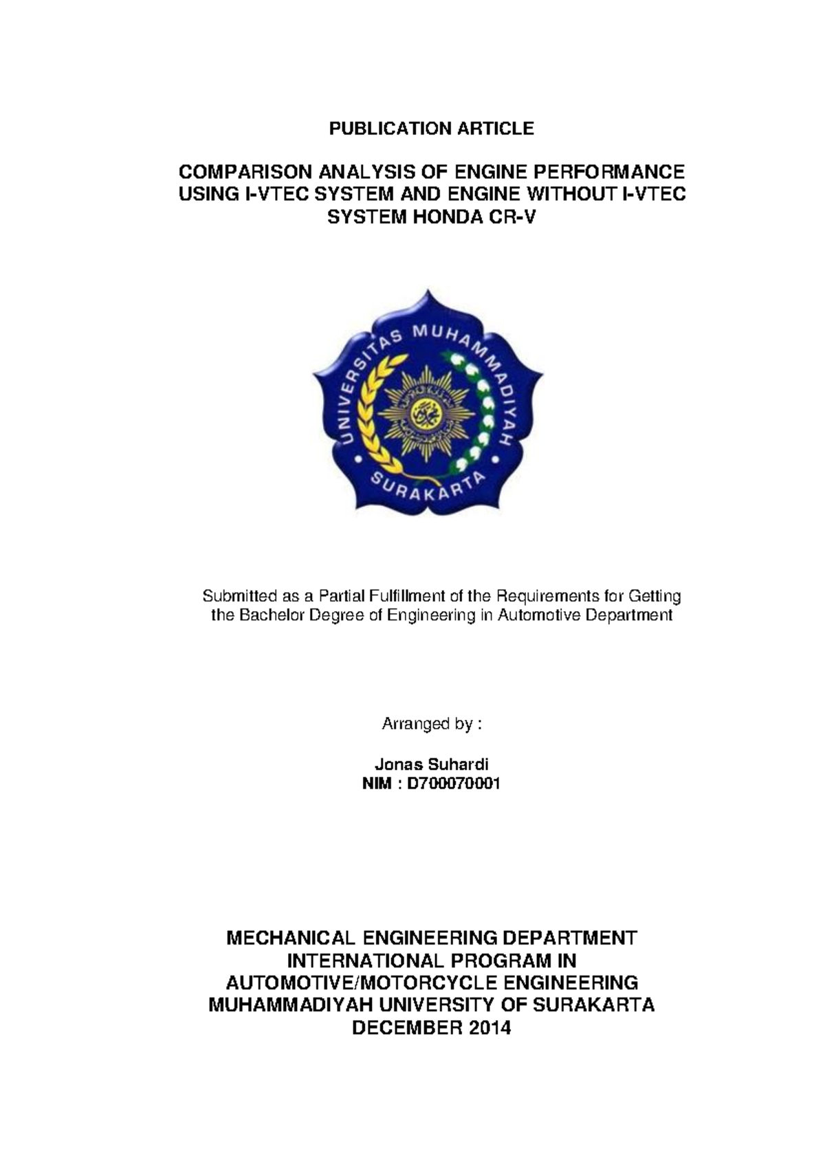 Publication paper - Solenoid - PUBLICATION ARTICLE COMPARISON ANALYSIS ...
