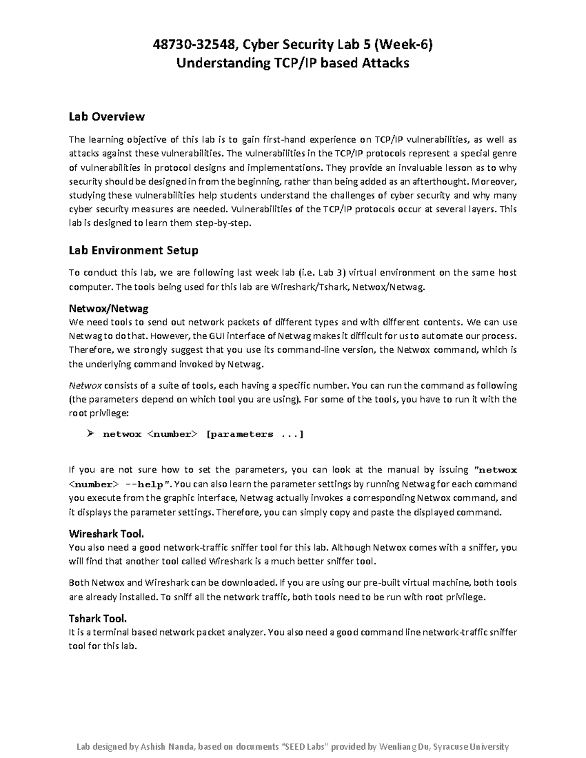 Cyber Security 4 - The vulnerabilities in the TCP/IP protocols ...