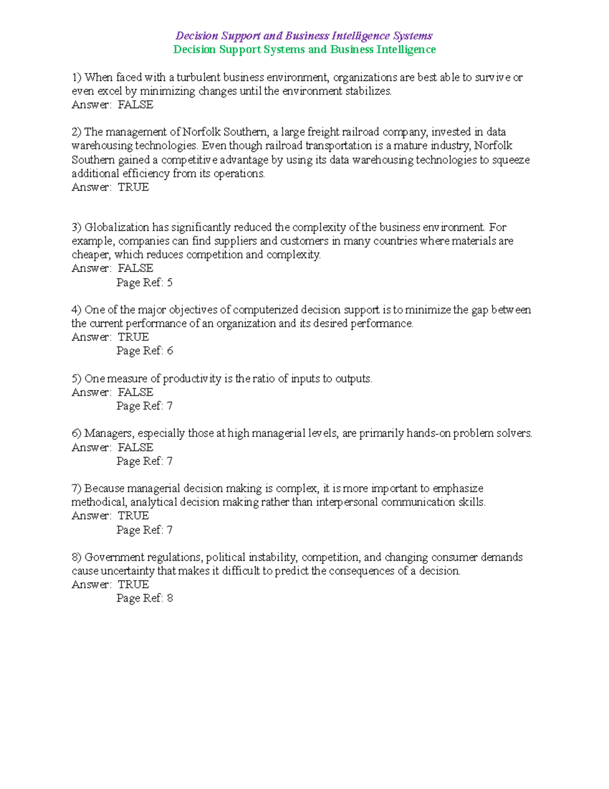Decision Support Systems and Business Intelligence - Decision Support ...