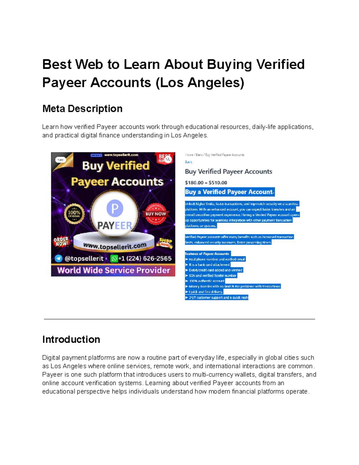 Educational Guide: Understanding Verified Payeer Accounts in LA - Studocu