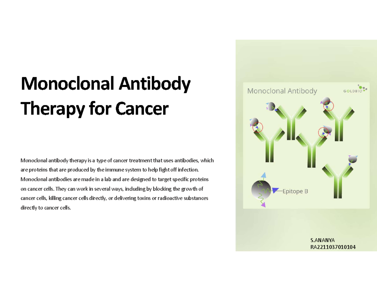 Monoclonal Antibody Therapy for Cancer: Mechanisms, Applications, and ...