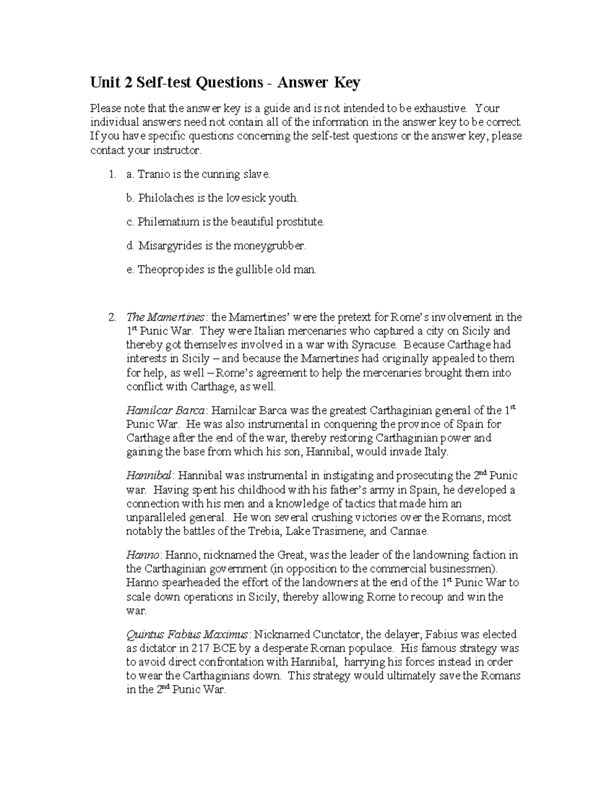 Unit 2 Self-Test Questions Answer Key and Explanations - Studocu