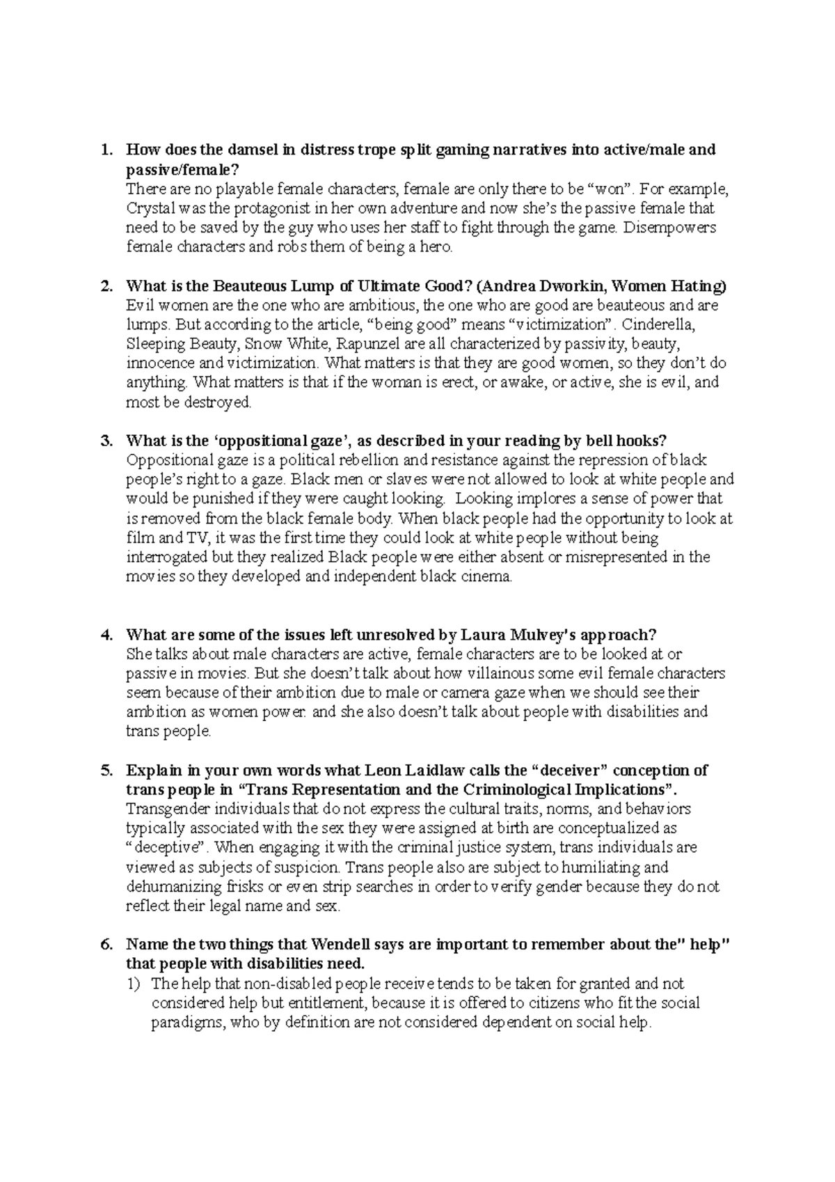 FEM1100 FINAL EXAM - Intersectionality, Power, and Oppression Study ...