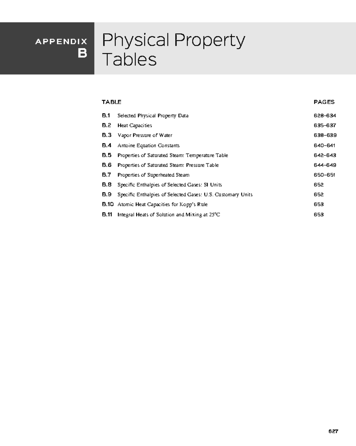 Appendix B: Comprehensive Physical Property Tables and Data - Studocu