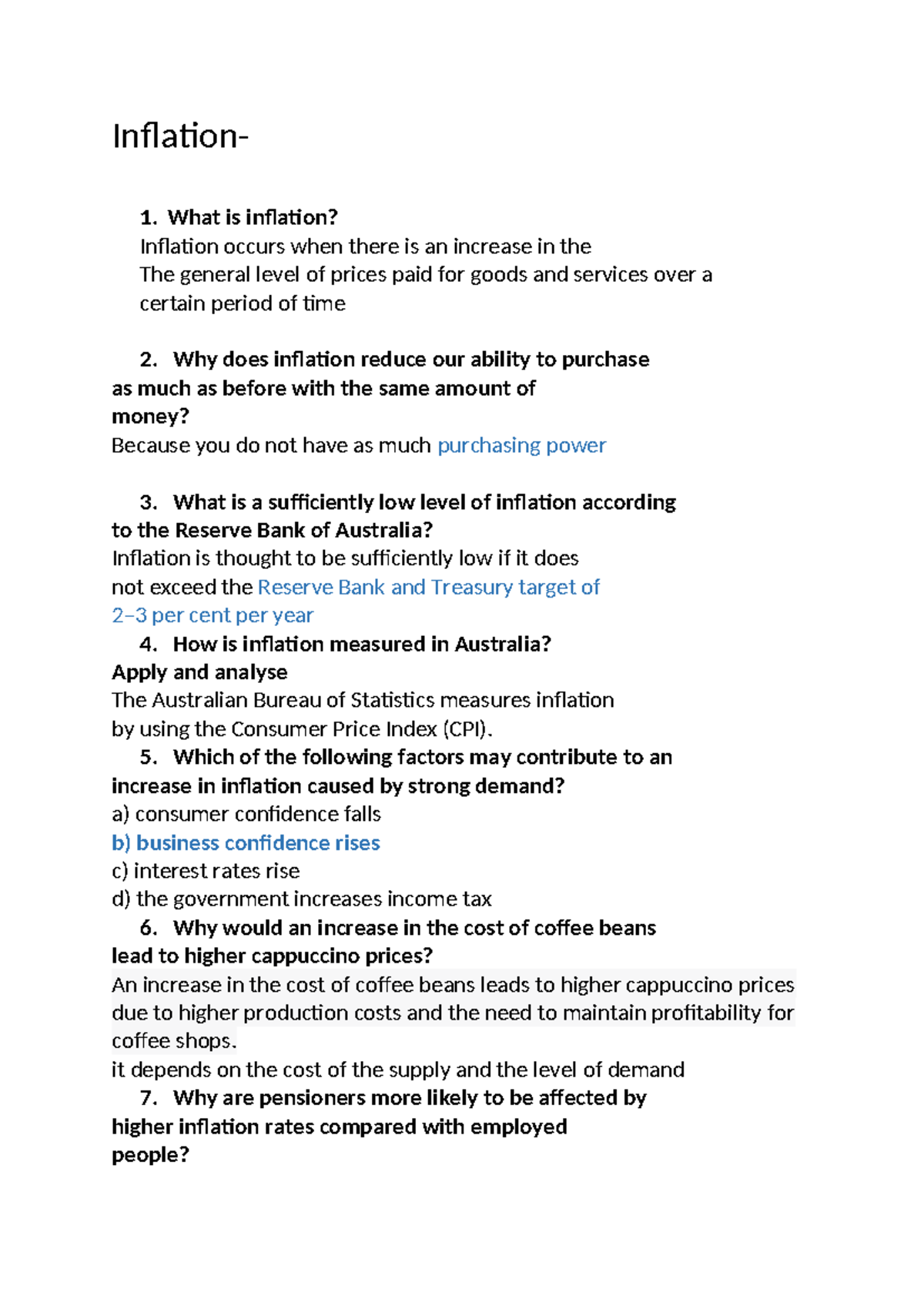Inflation and Unemployment Analysis: Key Concepts and Impacts - Studocu