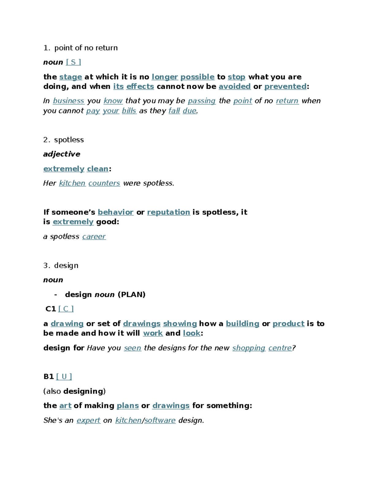 Vocab List: Key Terms and Definitions for Study - Studocu