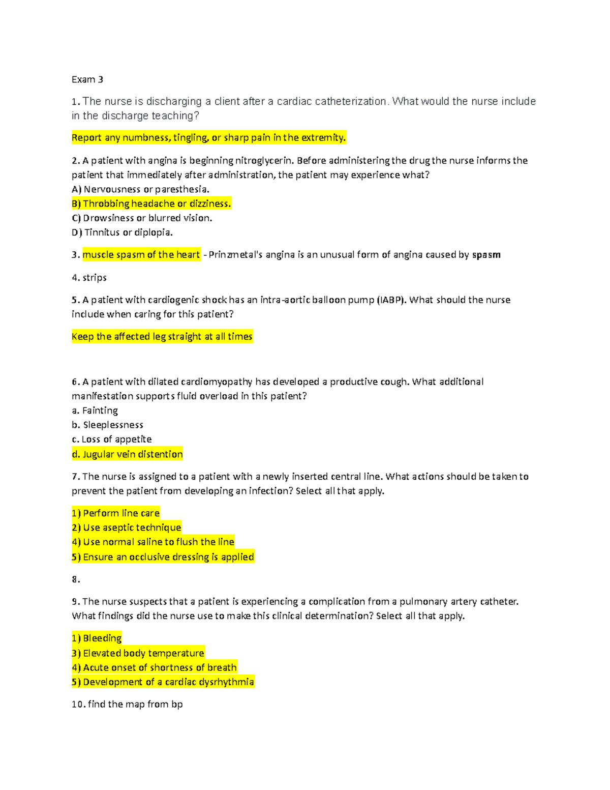 Acute Care Exam 3 Blueprint: Key Concepts & Nursing Interventions - Studocu