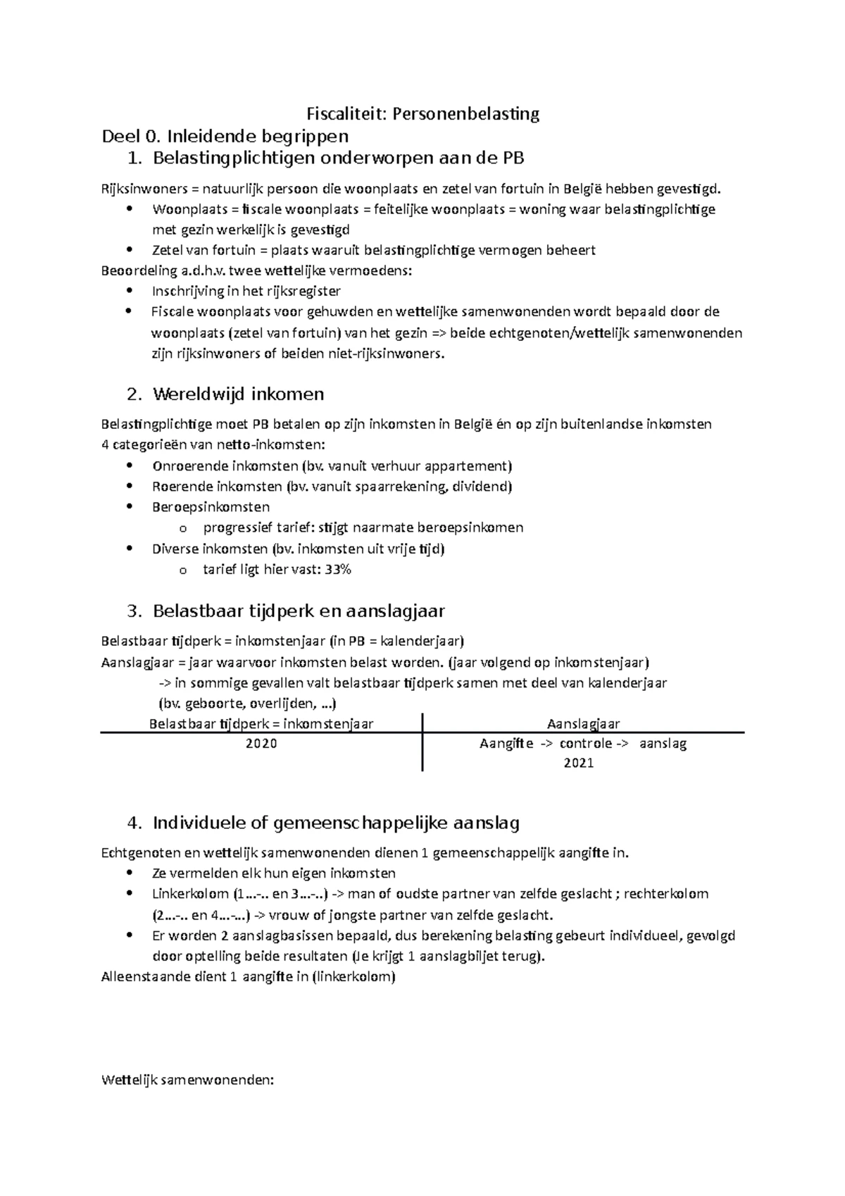Fiscaliteit Notities & Samenvatting - Diverse Inkomsten DIVERSE ...