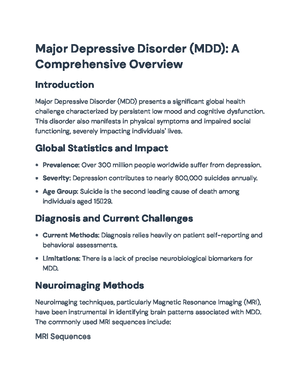 Neurocircuitry Insights into Major Depressive Disorder (MDD) Analysis ...