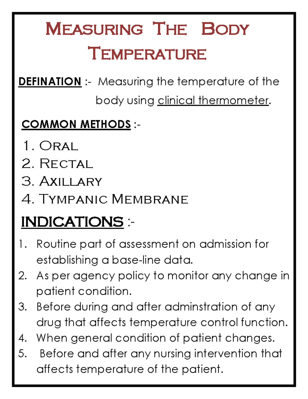 Body Temperature Measurement: Essential Nursing Guidelines (NUR 101 ...