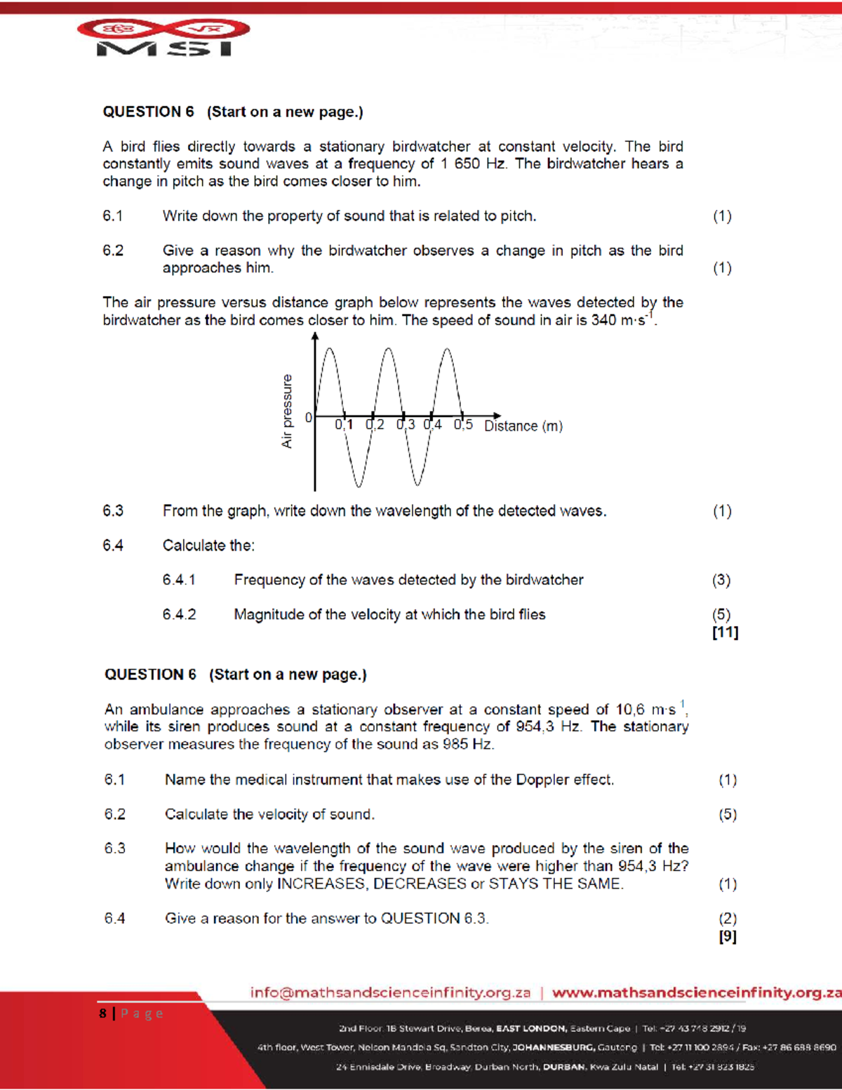 Grade 12 Physics - Doppler Effect Informal Task Notes - Studocu