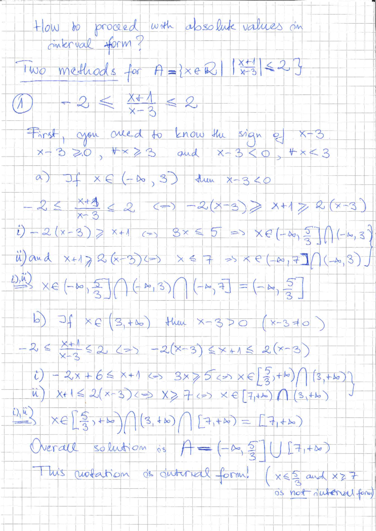 Absolute Value in Interval Form: Methods for 6 1 VP A 2 3 - Studeersnel