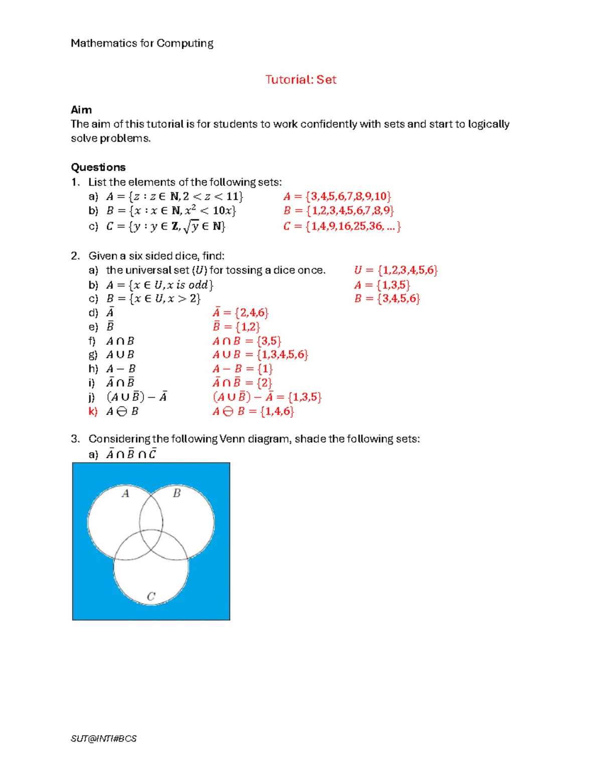 Mathematics for Computing Tutorial 4: Propositional Logic Solutions ...