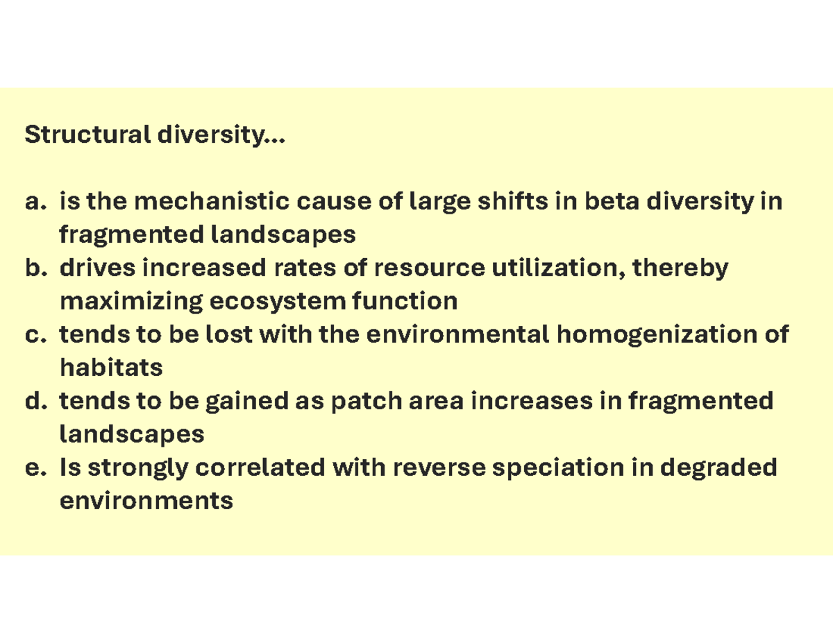 BIOL 3130 Lecture 9: Fragmentation, Isolation, and Biodiversity ...