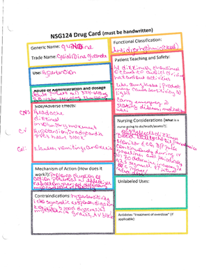 Week 2 Drug Cards - NF111 - Studocu