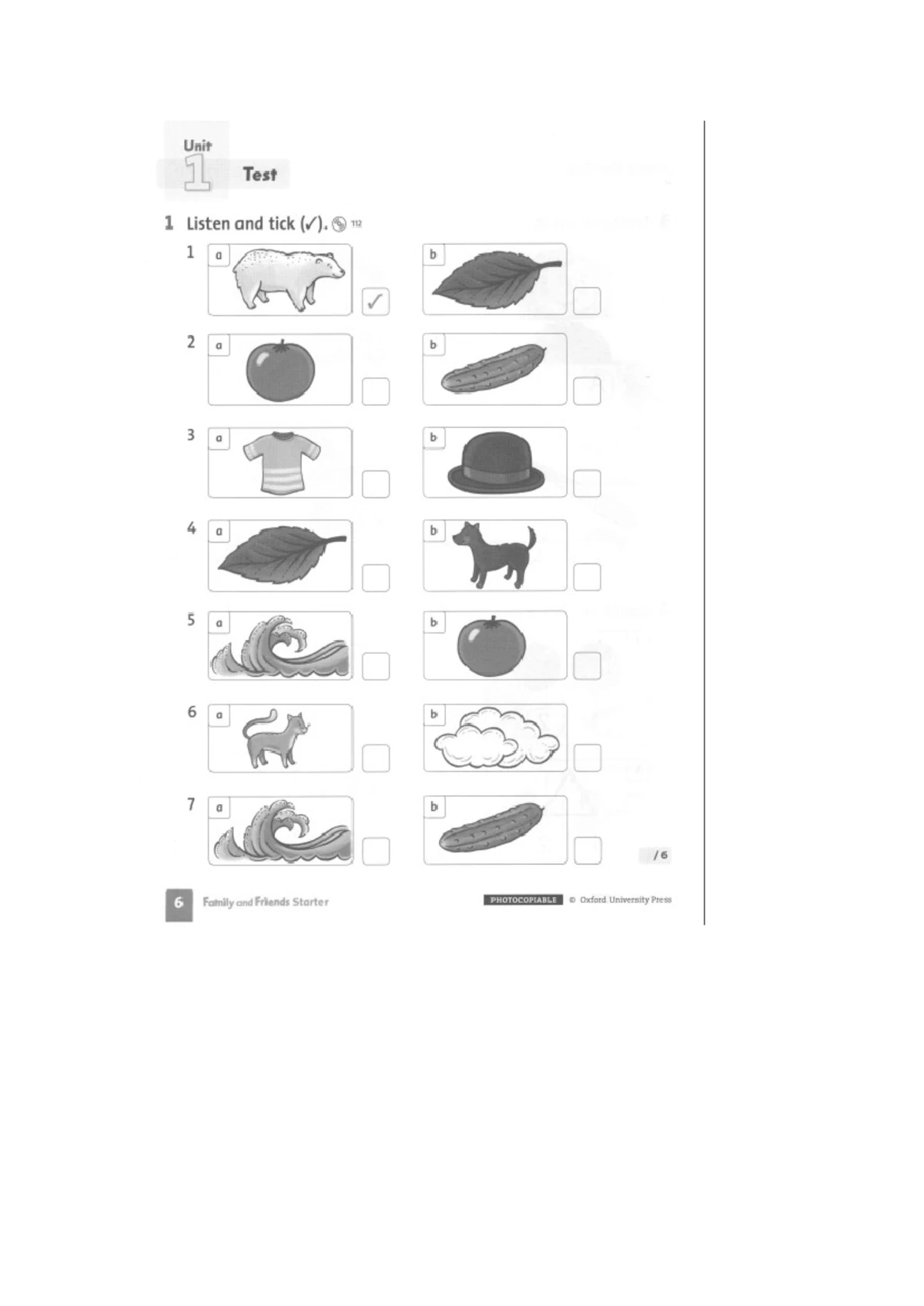 Doc2 - english - Starter Unit Test 3 Look and circle. 1 2 A B a b 3 4 a ...