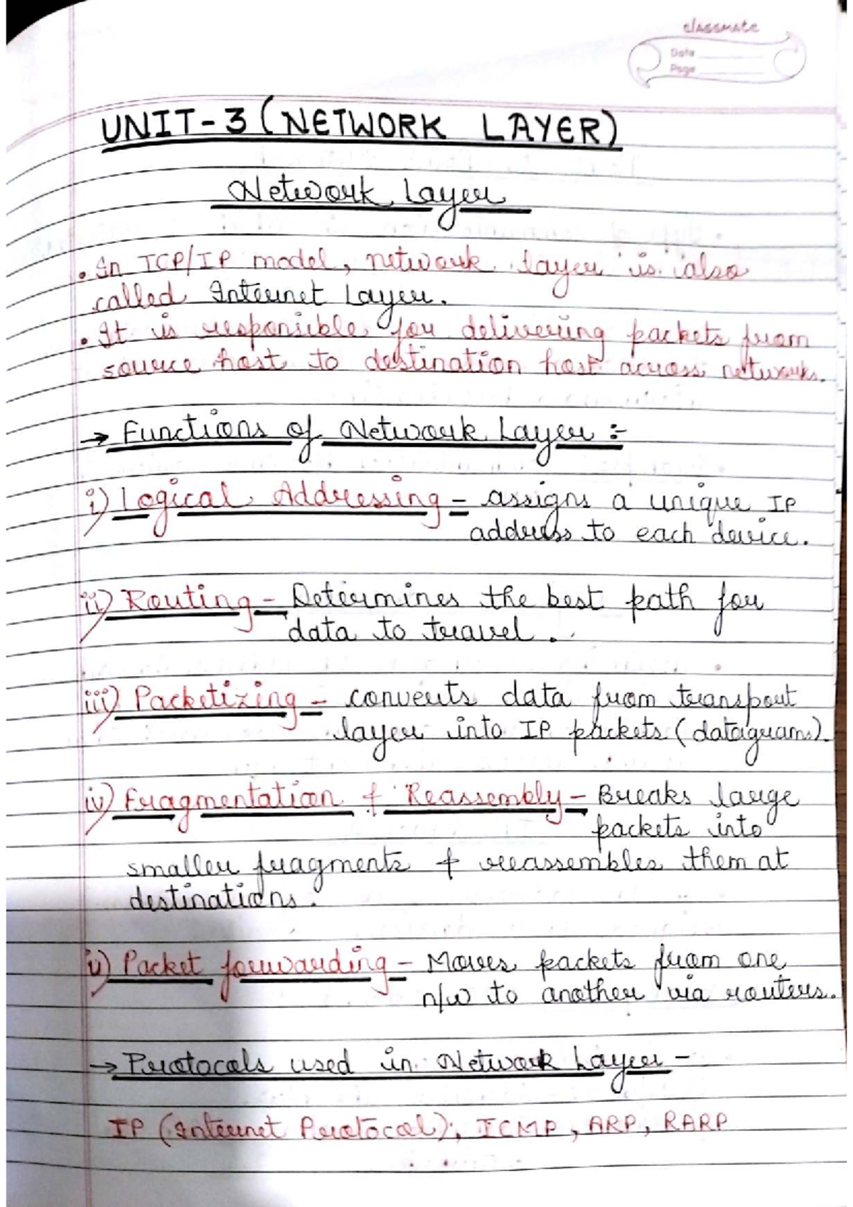 Unit 3 Notes: Understanding Communication Protocols and Addressing ...