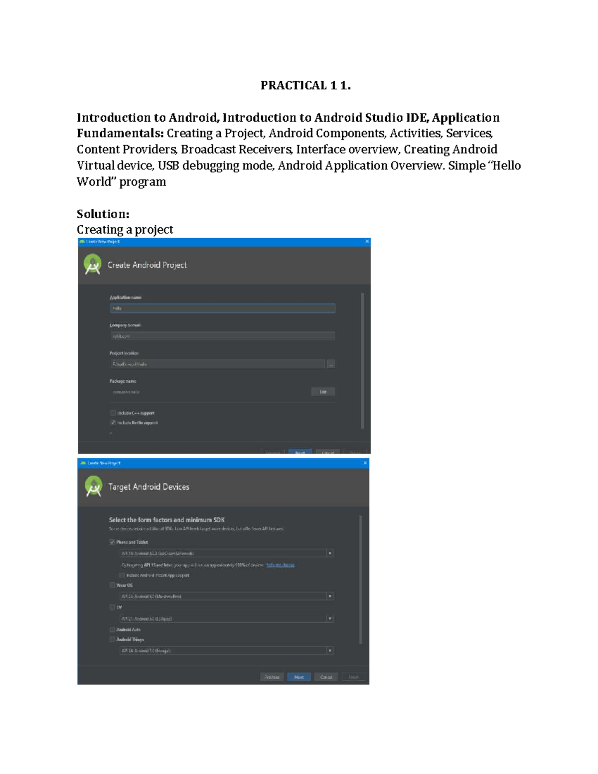 Tybsc IT - Sem VI - AMP - Android Practical Lab Manual - Studocu