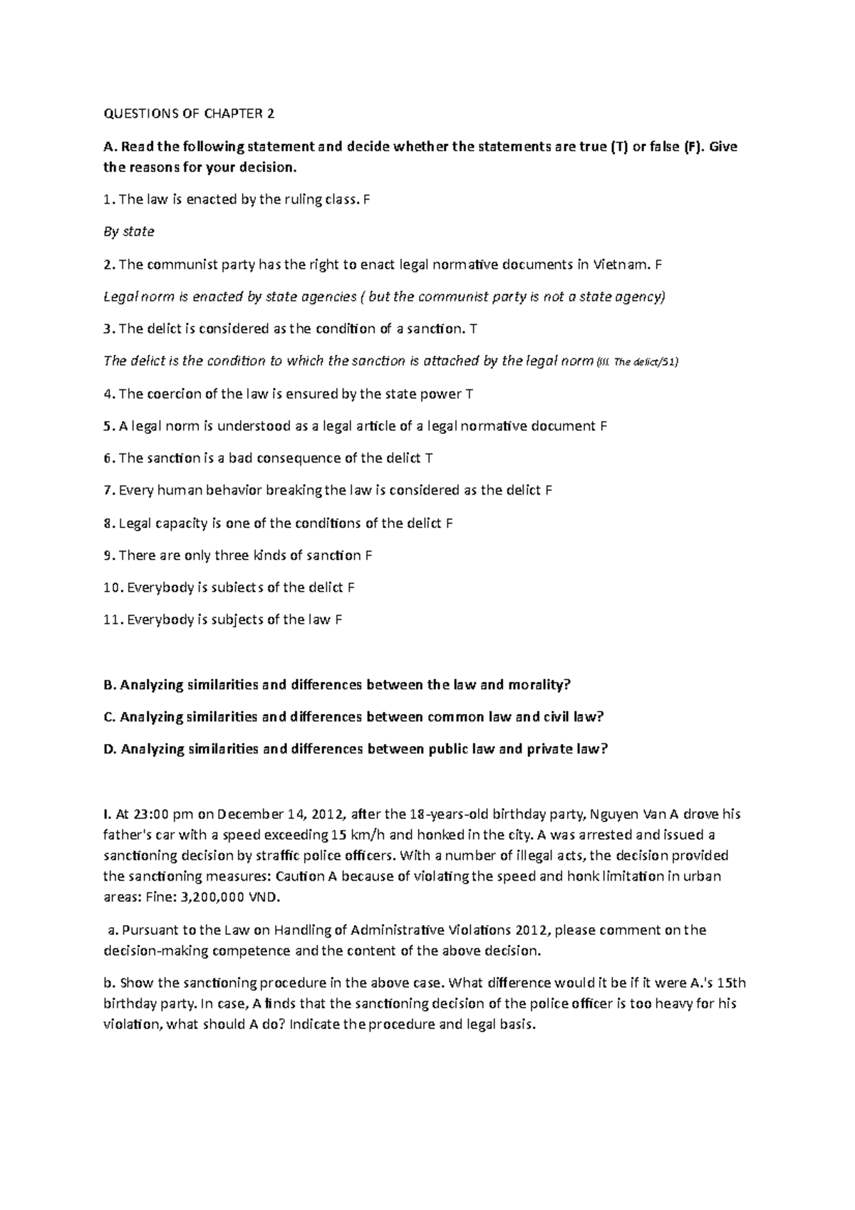 Chapter 2 Questions for Midterm 2 Review - Law Study Guide - Studocu