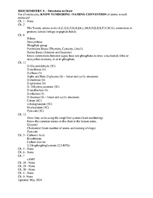 Biochemistry I: Chapter 1 Reading Assignment (CHE 418 / 5418) - Studocu