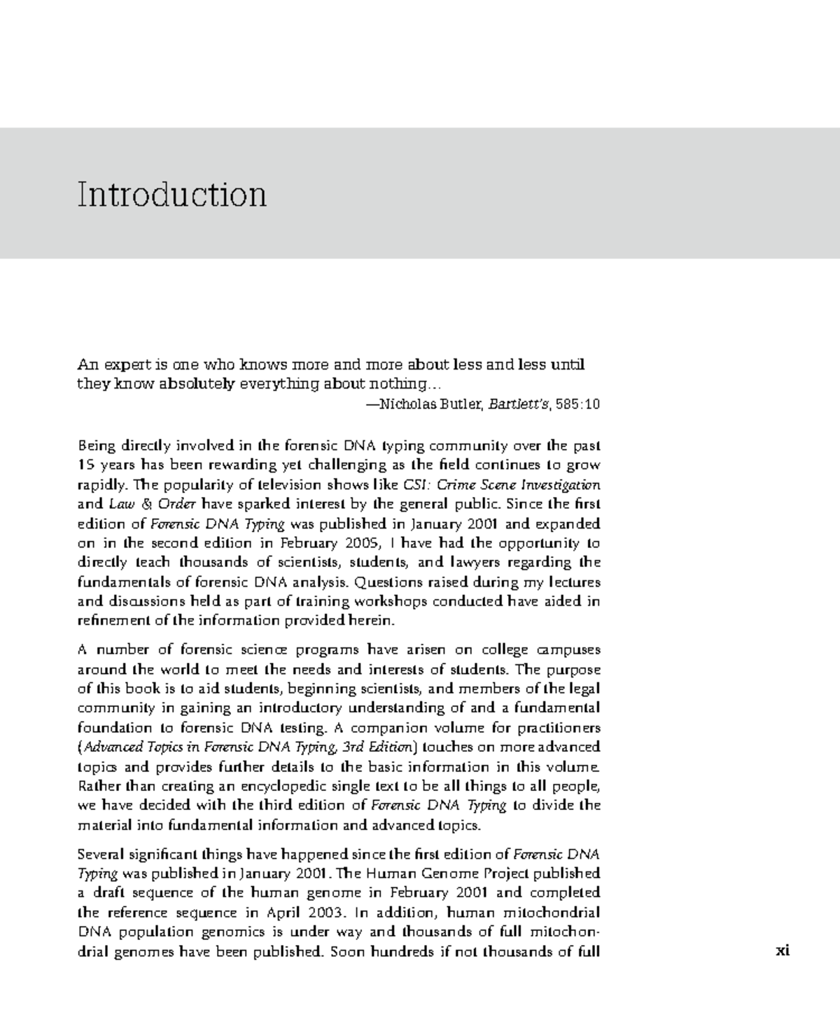 Introduction to Fundamentals of Forensic DNA Typing (2010) - Studocu
