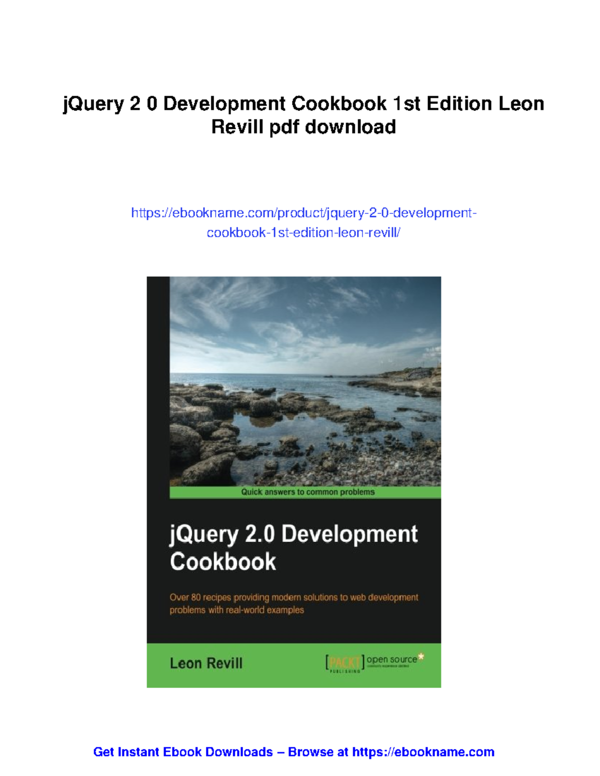 jQuery 2.0 Development Cookbook: Essential Recipes for Web Dev - Studocu