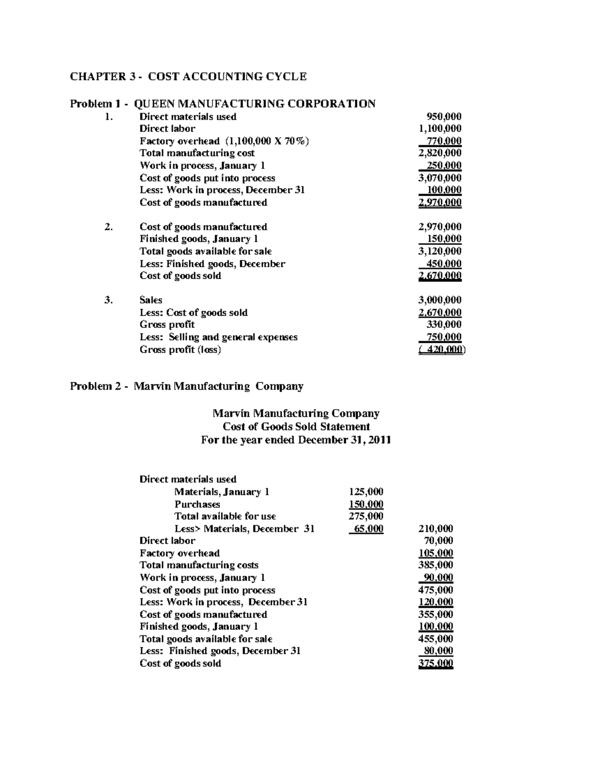 Chapter 3 - Cost Accounting Cycle for Solman Cost Analysis - Studocu