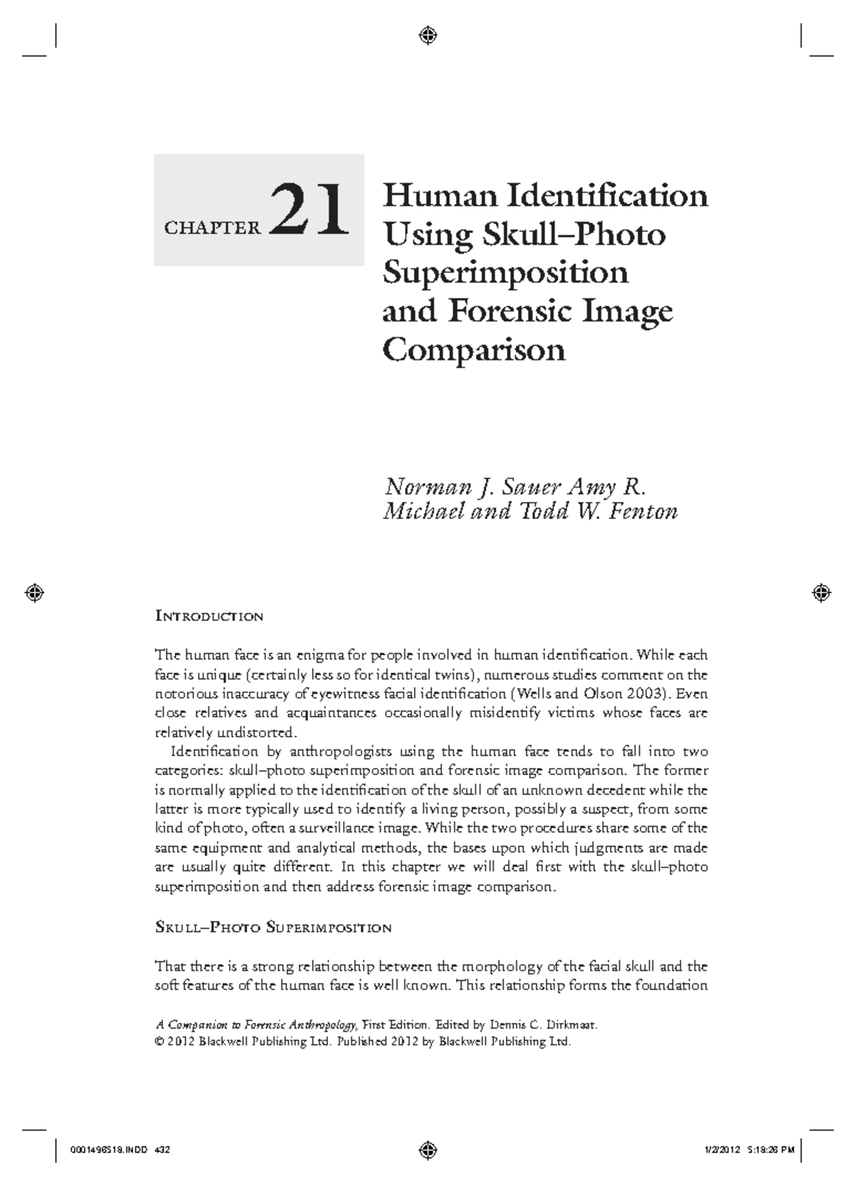 Human Identification via Skull-Photo Superimposition & Image Comparison ...