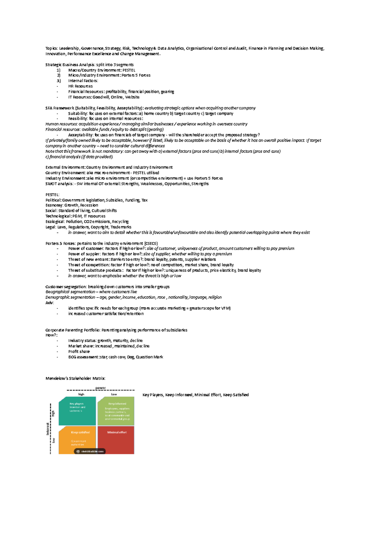 SBL Final Exam Notes: Top 25 Topics in Strategic Business Analysis ...