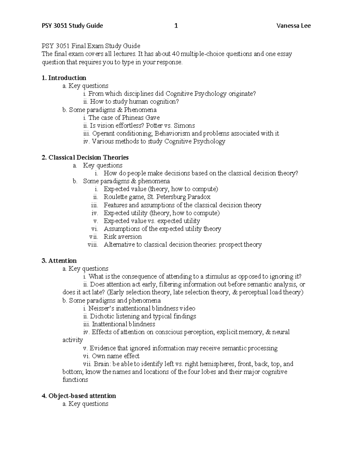 PSY3051 Final Exam Study Guide: Key Topics & Concepts Overview - Studocu