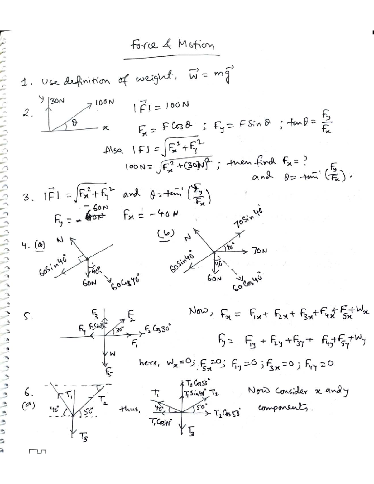 Force Sample Hints for Motiom U: 130N & 100N Analysis - Studocu