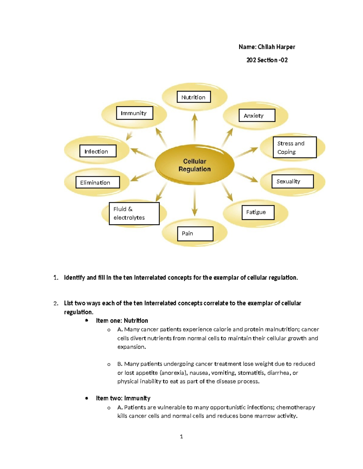 After Exam Class Assignment - Cellular Regulation Concepts 202 - Studocu