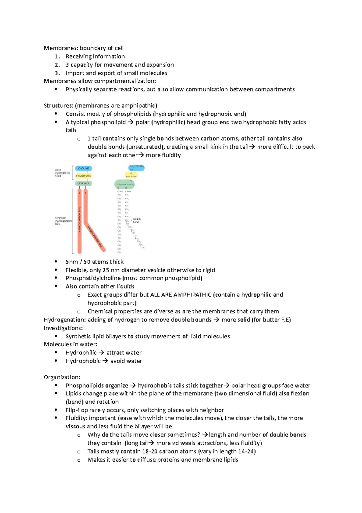 Introduction to Cell Biology - Week 3 Membrane Dynamics and Functions ...