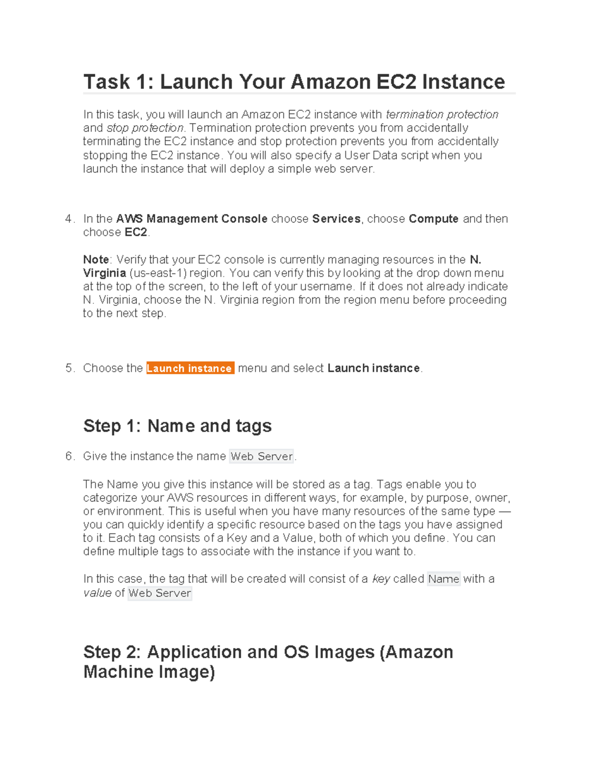 Task 1: Launching Your Amazon EC2 Instance (AWS 101) - Studocu