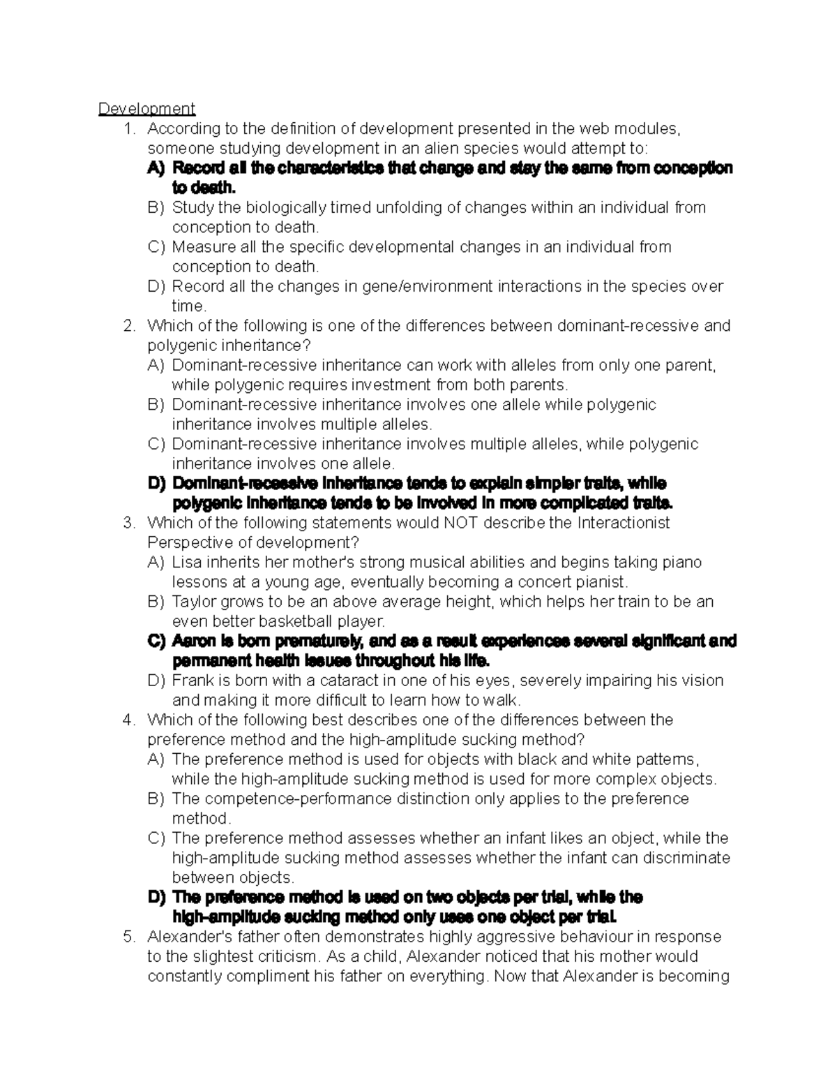 Psych 101: Practice questions for final exam preparation - Studocu