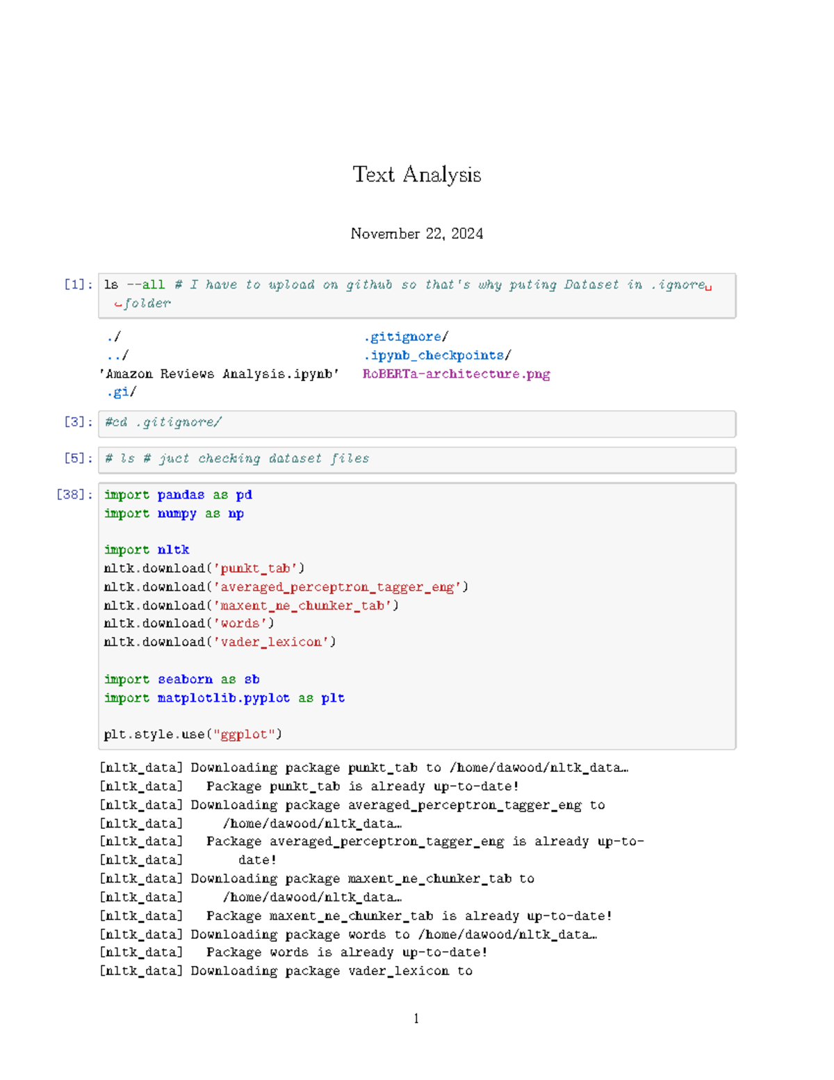 Text Analysis and Dataset Review for Course LS - November 2024 - Studocu
