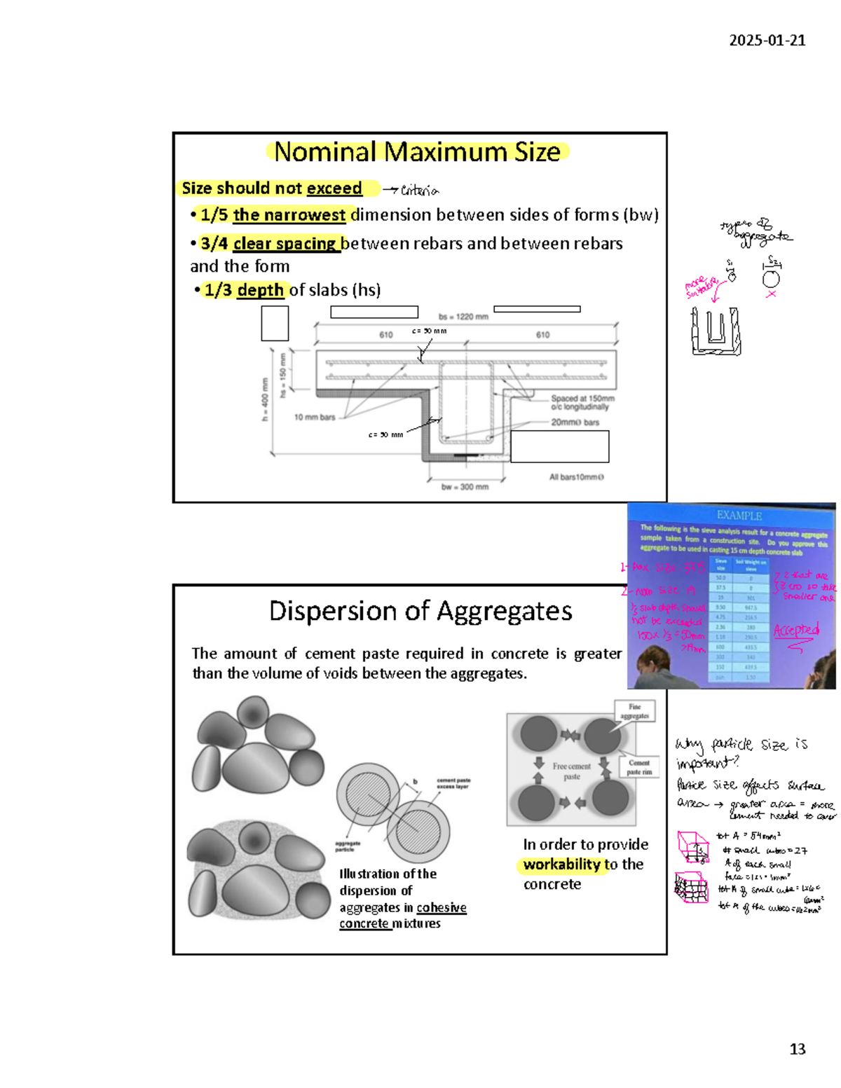 Lec 4 Civi 321 - Nominal Maximum Size and Aggregate Dispersion Notes ...