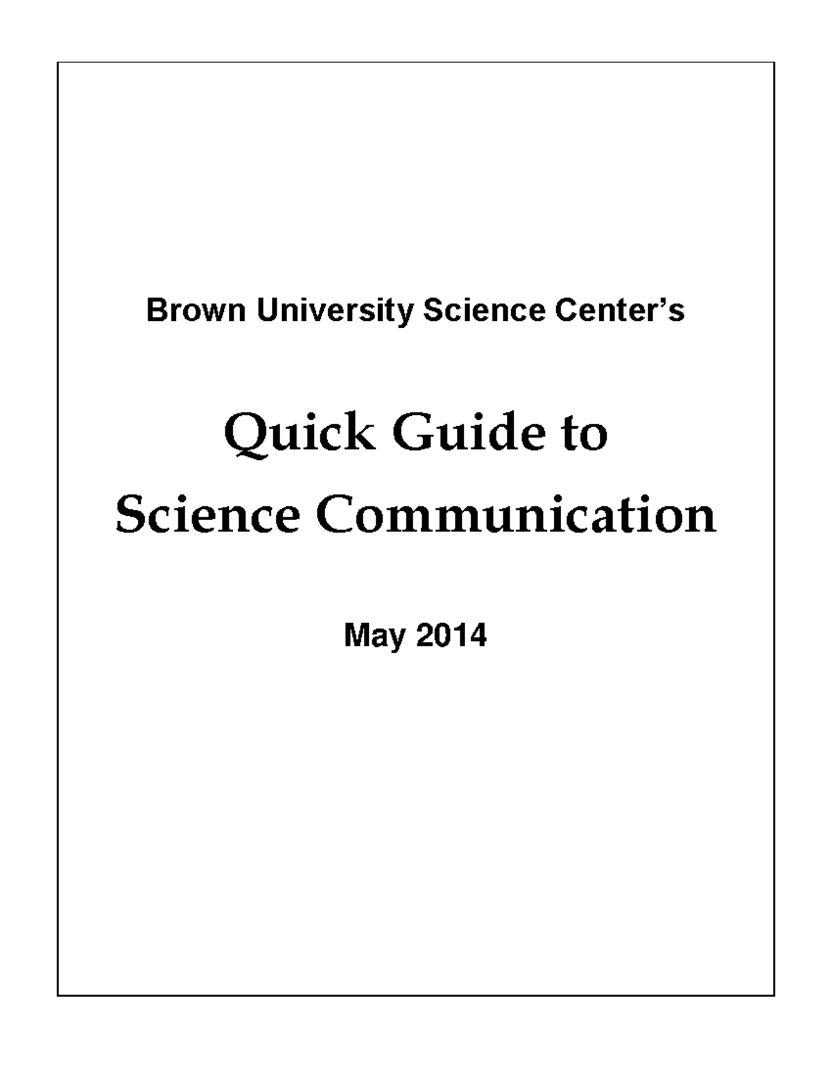 Quick Guide to Effective Science Communication (SCI 101) - Studocu
