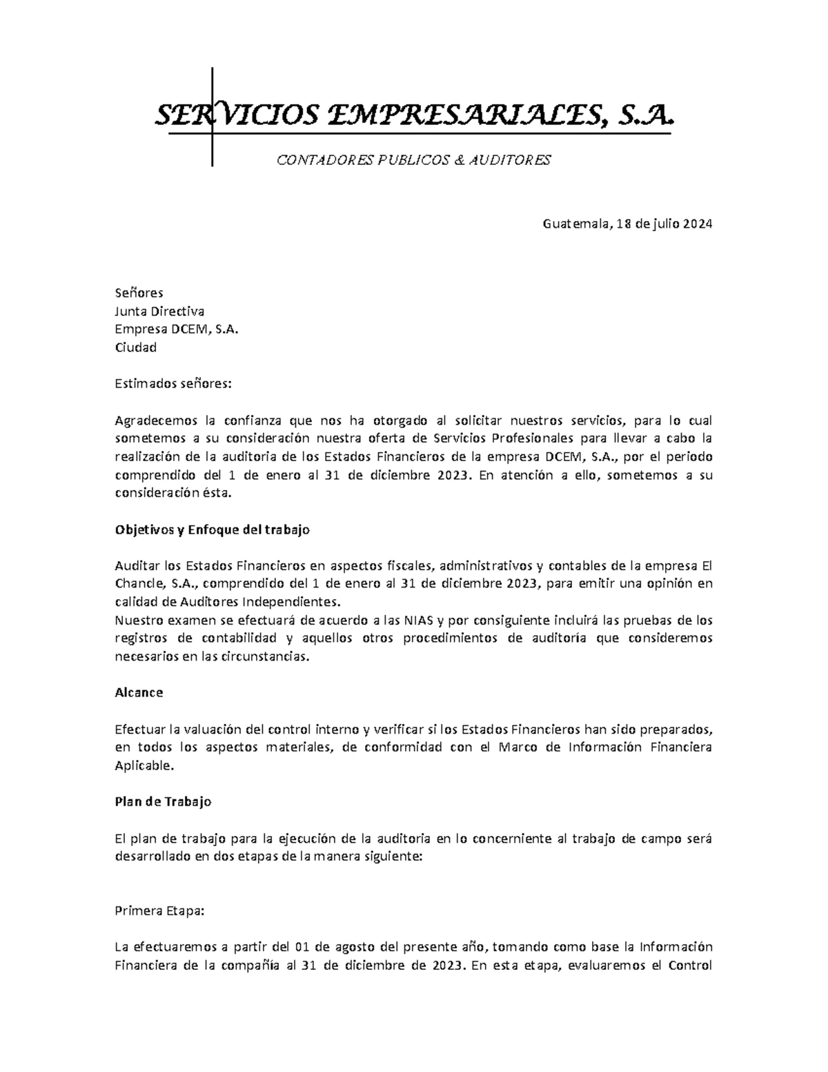 Informe de Auditoría: Cifras Correspondientes y NIA 710 - Studocu