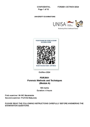 FOR2601 Final Exam Instructions and Guidelines - 28 Oct 2024 - Studocu