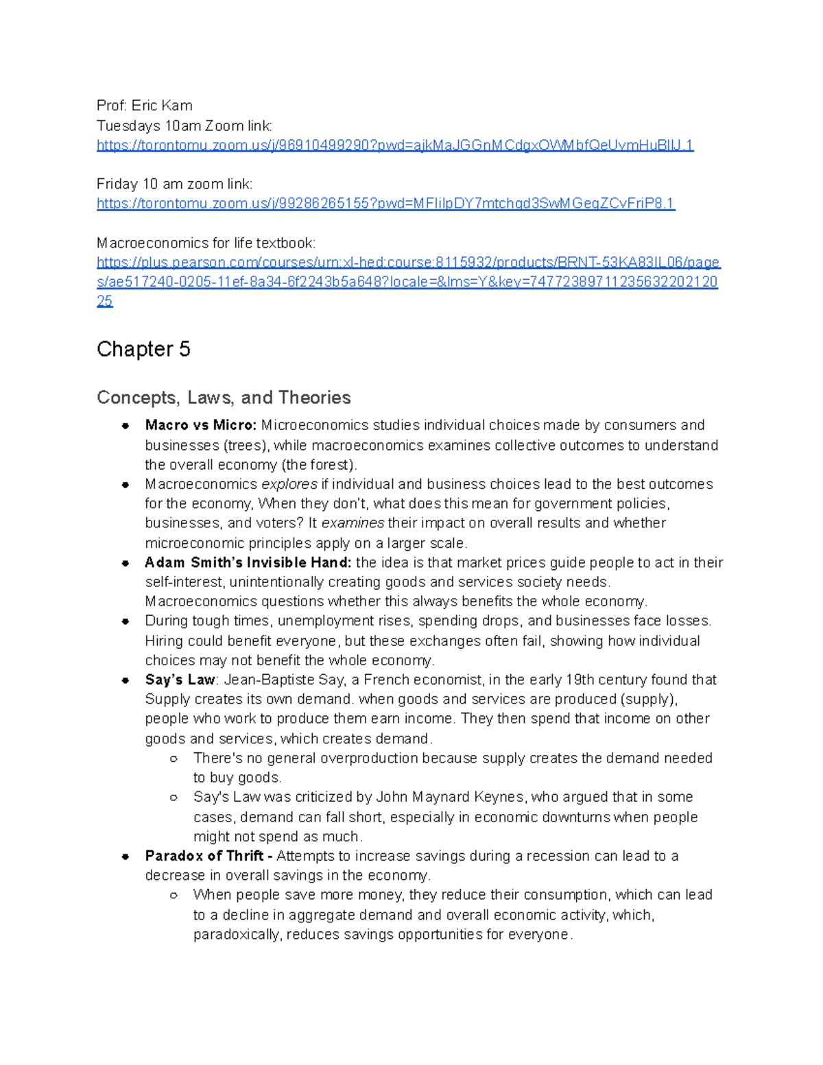 ECN204 Macroeconomics Notes: Chapter 5 Concepts, Laws, and Theories ...