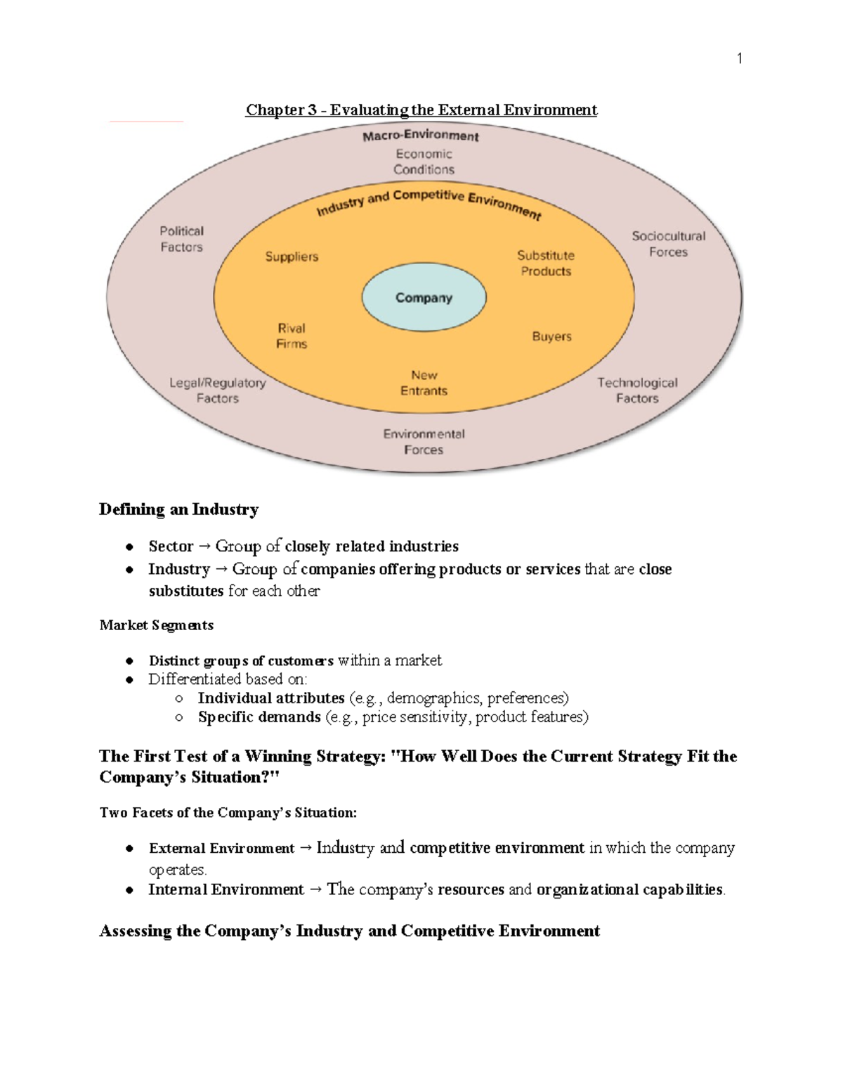 Chapter 3 - Evaluating the External Environment - Chapter 3 ...