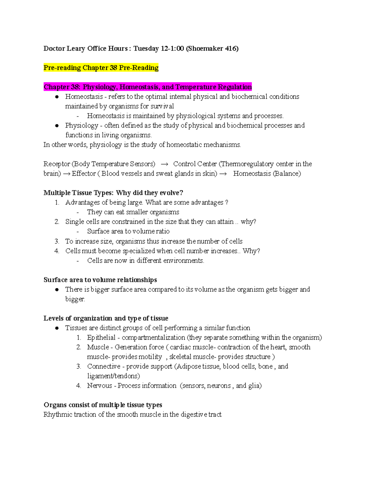 BISC 162 Exam 1 Study Guide: Key Concepts in Physiology and Homeostasis - Document Preview