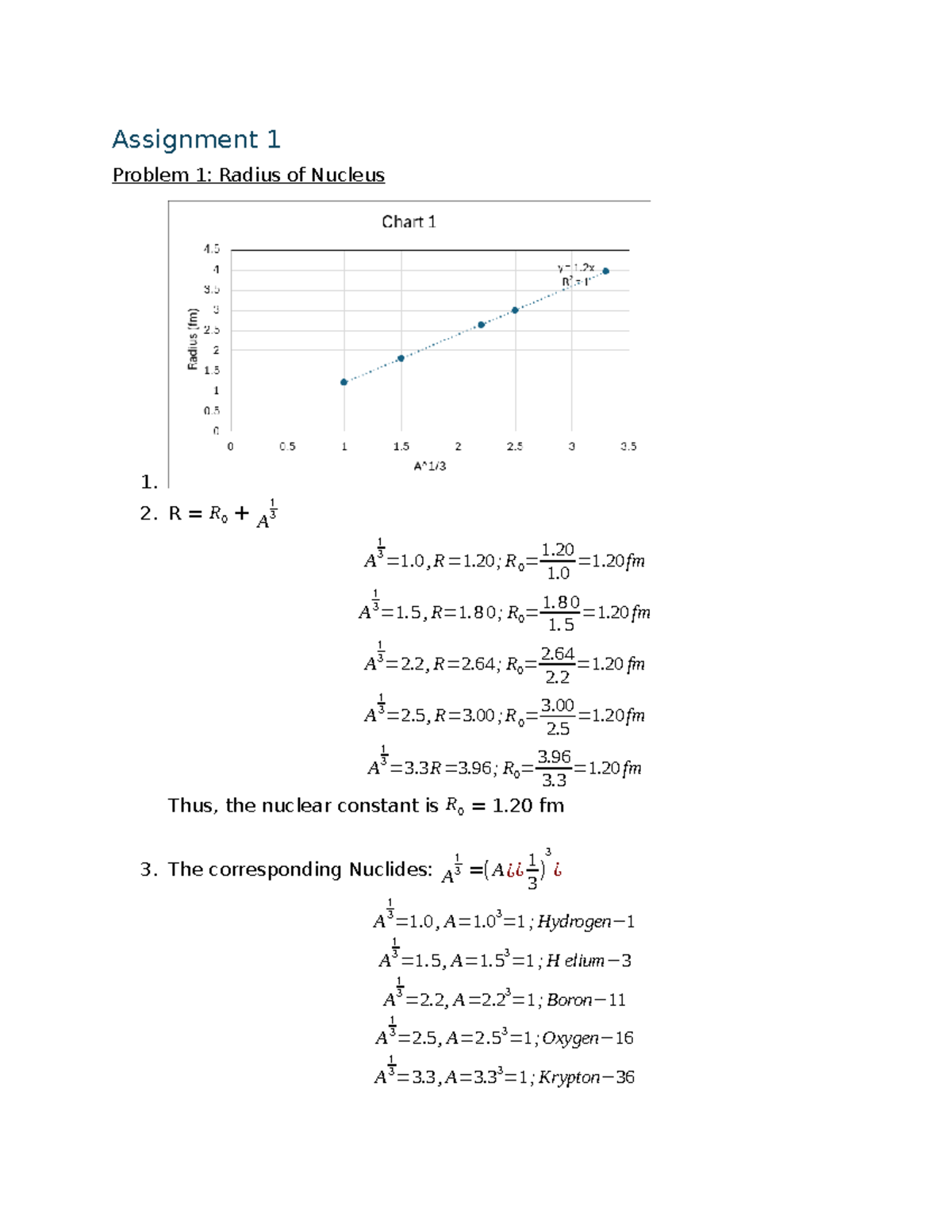 Assignment 1: Nuclear Physics Concepts and Calculations - Studocu