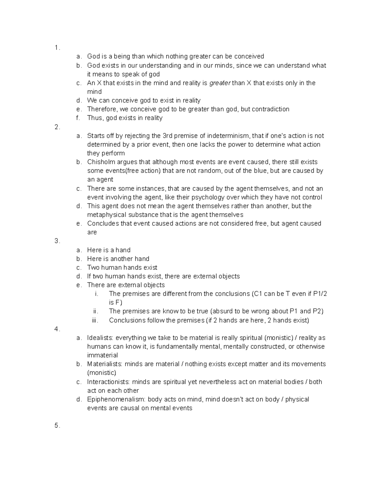 PHL Final Exam Study Notes: Key Concepts and Arguments - Studocu