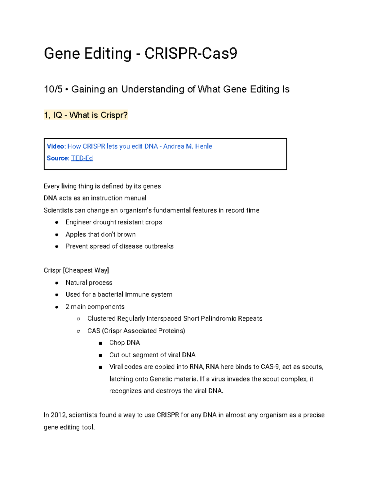 CRISPR Depth Study: Understanding Gene Editing Applications and Ethics ...