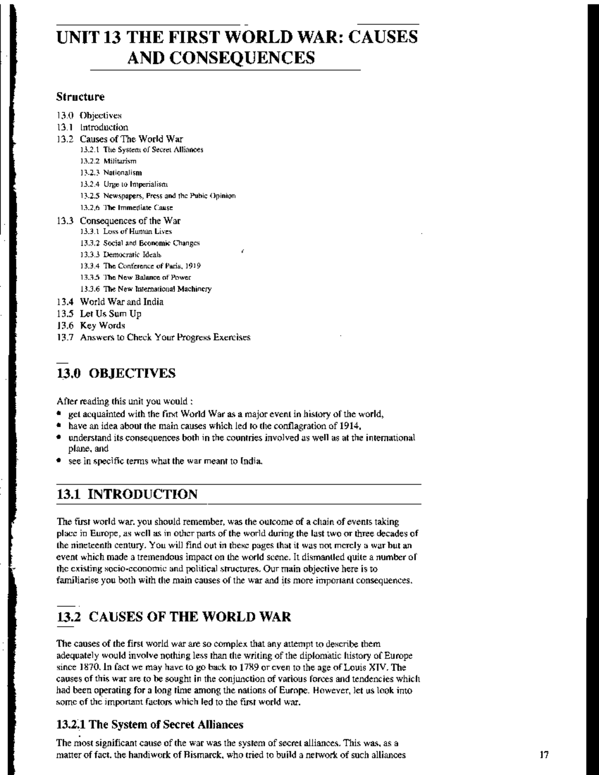 Unit 13: The First World War - Causes & Consequences Notes - Studocu