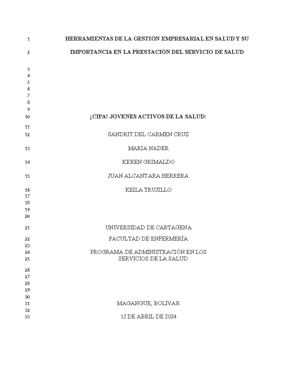 Herramientas de Gestión Empresarial en Salud - A.A. Gerencia ...