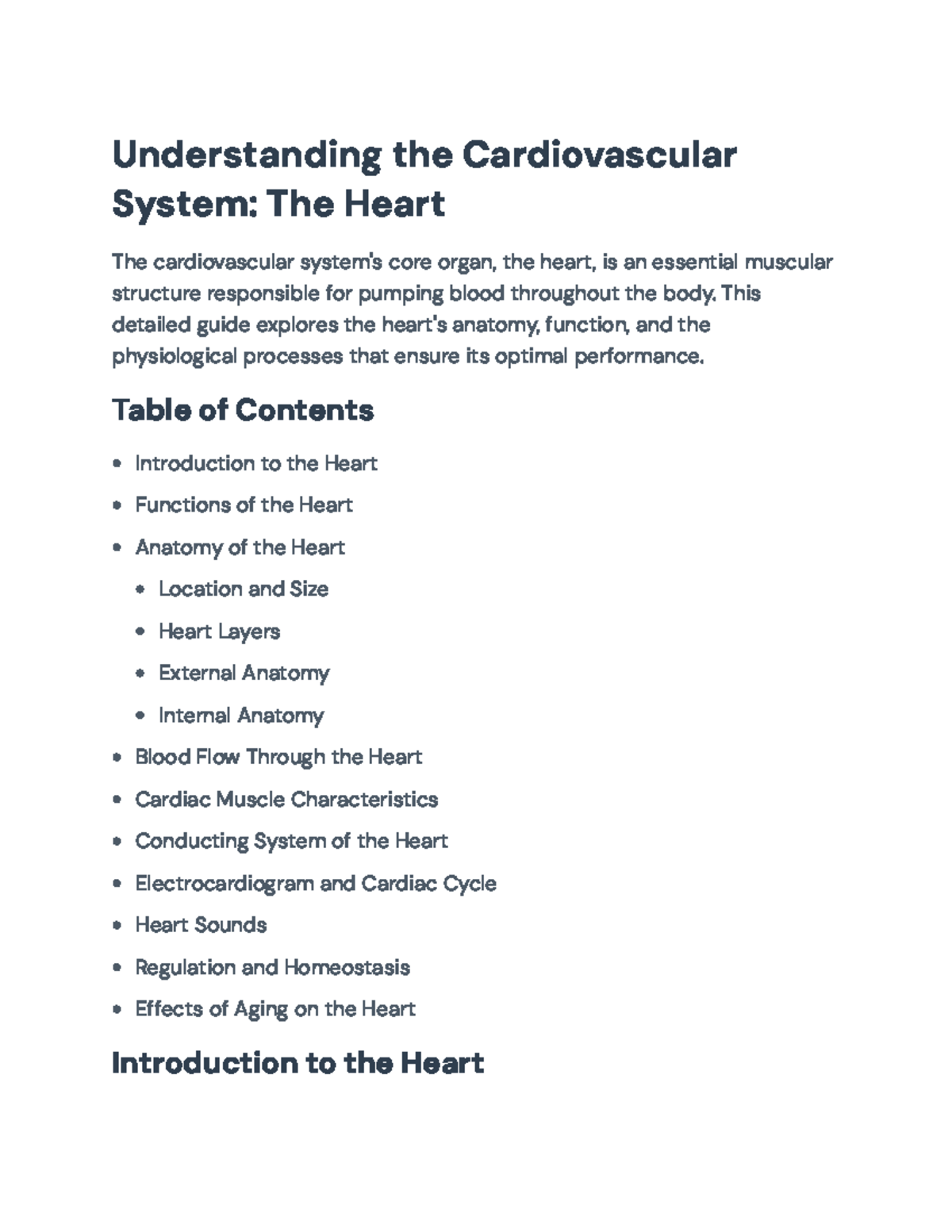 Understanding the Cardiovascular System: Heart Anatomy and Function ...